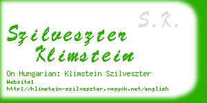 szilveszter klimstein business card